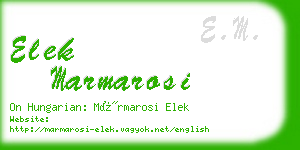 elek marmarosi business card